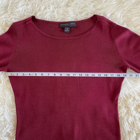 Geoffrey Beene Sport Silk Blend Sweater in Burgundy, size M - Picture 5 of 7